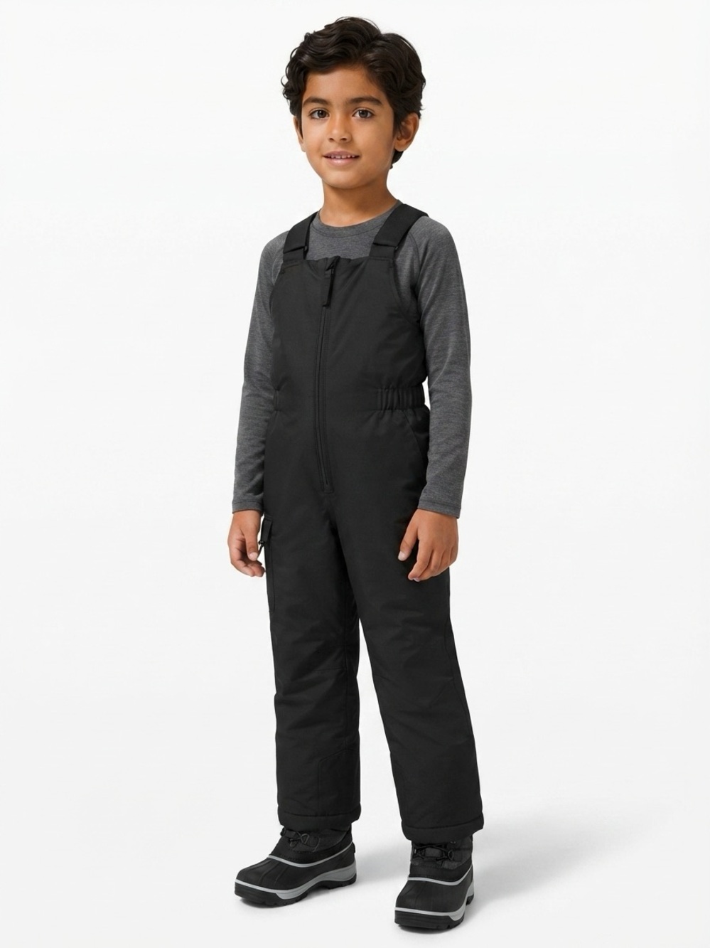 Slalom Kids Insulated Snow Bib Overalls Nylon Black 4T